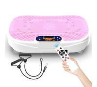 Plataforma vibratoria con 120 niveles y bandas de resistencia - Placa vibratoria con aplicación y masaje magnético - Power Plate Fitness Aparato para el hogar - Rosa
