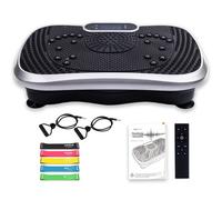 WeightWorld Plataforma Vibratoria - 99 Velocidades, Masajeador, Altavoz Bluetooth y Bandas Elásticas - Plataforma Vibración Muscular para Hacer Ejercicio en Casa con Mando a Distancia y 5 Programas