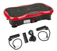 Plataforma vibratoria Fitness Shaper con altavoz Bluetooth, pantalla LCD y bandas de entrenamiento (negro y rojo)
