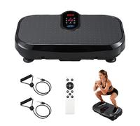 Plataforma Vibratoria,Máquina de Ejercicio de Placa de Vibración con Control Remoto y Banda de Resistencia,120 Niveles de Vibración,Peso MáXimo de 300 Kg,Plataforma De Modelado para Entrenamiento