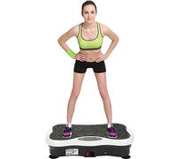 Plataforma Vibratoria, Máquina de Ejercicio Entrenamiento Masaje, Motor Silencioso y Altavoz Bluetooth con Control Remoto y Bandas de Elásticas para Perder Peso Rápida y Relajar Músculos