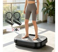 Plataforma Vibratoria para Ejercicios, 10 Modos, Masajeador para Desarrollo Muscular, Pérdida de Peso, Fitness en Casa con Cuerda de Resistencia 1 set