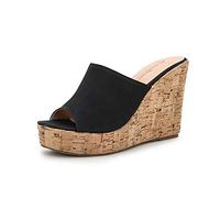 Plataformas Sandalias Mujer, Morbuy Verano Moda Boca de Pescado Cómodosandalias Cuña Punta Abierta Tacón Ancho Transpirable Confort Antideslizant Plantilla Zapatillas Chanclas (37,Negro)
