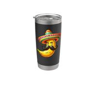 Plátano con bigote del Cinco de Mayo Vaso térmico de acero inoxidable de doble pared