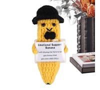 Plátano de apoyo emocional, fruta de apoyo emocional | Gancho de apoyo emocional de frutas de dibujos animados,Peluche de apoyo emocional de 15 cm, fruta tejida a mano para amigos