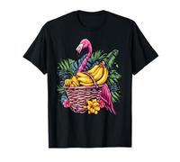 Plátano, flamenco, plátanos, frutas, florales, vida silvestre, naturaleza, motivo Camiseta