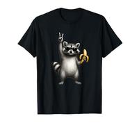 Plátano Mapache Lover Peace Sign Foody Fruit Cool Racoon Camiseta