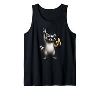 Plátano Mapache Lover Peace Sign Foody Fruit Cool Racoon Camiseta sin Mangas