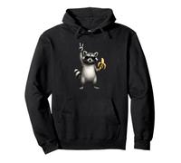 Plátano Mapache Lover Peace Sign Foody Fruit Cool Racoon Sudadera con Capucha