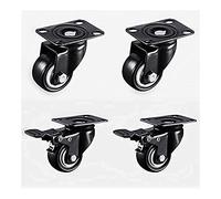 Plate Casters 15 Inch Universal Wheel with Brake Dual-Bearing PU Polyurethane Wheel Gold Diamond Wheel Reel Universal Wheel Castors Casters(1.5 Inch a and C)