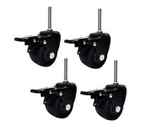 Plate Casters 3 Inches 75mm Heavy Duty Castor Wheels Thread M12 X 60mm Long Screw Casters 1000kg Silent Nylon with Brake Swivel Castors for Industrial Transport Workbench Factory Castors (Size(4brake