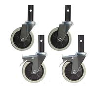 Plate Casters 4in Dining Cars Caster,Swivel Stem Furniture Wheel,with Square Tube ,Long Handle 23×65mm,4 Pcs,No Noise,Capacity 400kg,for Commercial Kitchen Tables Castors Casters