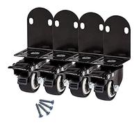 Plate Casters Furniture Casters L Type Right Angle 15"｜2" Silent Universal Swivel Cot Wheels with Brake Double Bearing for Desk Chair Castors Casters(2 Inch 50mm)