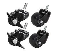Plate Casters Heavy Duty Thread Castor Wheels M10, 40mm 15'' 50mm 2inch Silent Nylon Casters for Furniture&Industrial Transport 320kg-400kg Swivel Wheel with Brake for Factory Ware Castors (Co(2inch 2