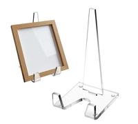 Plate Stand, Aesthetic Display Stands, 3.94x3.94x7.87 Inches Clear Frame Painting & Versatile Usage Scenarios, Shelf Countertop Sign Holder for Table, Picture, Desk, Photo Card, and Home Decorative