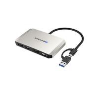 (Plateado) Adaptador de pantalla WAVLINK USB 3.0/USB C a DisplayPort/HDMI, concentrador de monitor dual