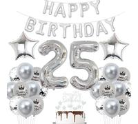 Plateado decoración 25 cumpleaños hombre globos plata 25 años globos fiesta 25 cumpleaños decoración plateado 25 cumpleaños globo mujer globos 25 cumpleaños plata 25 años decoración fiesta
