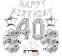 Plateado decoración 40 cumpleaños hombre globos plata 40 años globos fiesta 40 cumpleaños decoración plateado 40 cumpleaños globo mujer globos 40 cumpleaños plata 40 años decoración fiesta