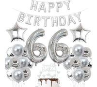 Plateado decoración 66 cumpleaños hombre globos plata 66 años globos fiesta 66 cumpleaños decoración plateado 66 cumpleaños globo mujer globos 66 cumpleaños plata 66 años decoración fiesta