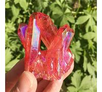 Plated Red Cluster Crystal Rough Crystal Ornaments (Size : 250-300g)