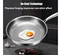 Plateful Titanium Pan Pure Titanium Hammered Frying Pan with Lid Nonstick Without Coating Scratch Resistant Dishwasher Safe Durable Cookware for Gas Electric Induction(No lid,12.59in/32cm)