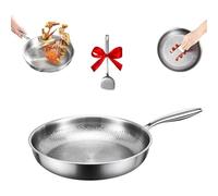 Plateful Titanium Pan with Lid, 100% Pure Titaniu Pan for Cooking, Non-Stick titanium Hammered Pa s, Ultra-Durable & Scratch-Resistant, Perfect for Cooktops (10.23in,No Lid)