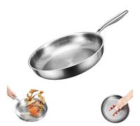 Plateful Titanium Pan with Lid, Titanium Hammered Pan Pro withs Lids, 100% Pure Titaniums Pans for Cooking Titaniums Hammered Pans Pro, Multifunctional Ultra-Durable Frying Nonstick (No Lid,11.02in)