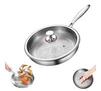Plateful Titanium Pan with Lid, Titanium Hammered Pan Pro withs Lids, 100% Pure Titaniums Pans for Cooking Titaniums Hammered Pans Pro, Multifunctional Ultra-Durable Frying Nonstick (With Lid,10.23in)