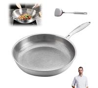 Platefull Titanium Hammered Frying Pan with Lid, Platefull Titanium Pan, Upgraded Non-stick Without Coating, Durable and Scratch Resistant, for Kitchens and Easy to Clean (NO LID,28CM)