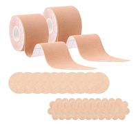 PLATEYTR 2 Rollos de Cinta de Levantamiento de Senos y Juego de 20 pezones,Cinta para el Cuerpo, Cinta de Senos, Boob Tape,Sujetador Adhesivo para Copa A-E(50 mm*50mm)