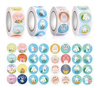 PLATEYTR 2000 Pegatinas de Regalo para Conejito de Pascua y Huevos para Tarjetas Lindas para Scrapbooking Decoración Infantiles Cajas Bolsas Regalos Sobres(2.5 cm,B)