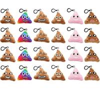 PLATEYTR 24pcs Mini Juguete de Peluche, Emoji Llavero emoticonos llaveros emoción para niños y Adulto Regalo Fiesta de cumpleaños Navidad favores Rellenos Bolso Partido Decoraciones