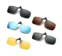 PLATEYTR 5 Piezas Gafas de Sol Hombre Polarizadas, Clip Gafas de Sol Polarizadas, Gafas Amarillas, Gafas de Visión Nocturna, Adaptador Gafas de Sol, Gafas de Miopía Disponibles.