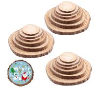 PLATEYTR Discos de Madera Naturales 30 Unidades, rodajas Redondas de Madera de Pino 6-11 cm con Corteza Natural para Manualidades, decoración de Bodas y proyectos DIY