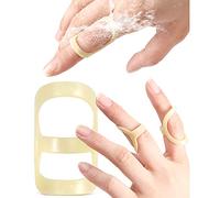 PLATEYTR Paquete de 6 Protectores Dedos Mano, Protectores de Nudillos Ovalados, Férula de Plástico Dedos Mano para Artritis con Férula En Anillo #10 11 12