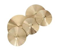 Platillo De Bronce Martillado A Mano, 5 Piezas De Platillos De Práctica De Paseo De 14'' Hihat /16'' Crash /18'' Crash /20'' Juego de Platillos