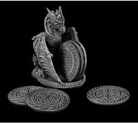 Platillo Set Con Drachenhalter - Dragones Lair - Fantasy Apagado Mesa Decoración