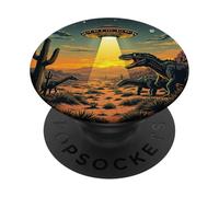 Platillo Volador Alien Lover, abducción de ovnis, Dinosaurio PopSockets PopGrip Adhesivo
