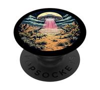 Platillo Volador Alien Lover, abducción de ovnis, Dinosaurio PopSockets PopGrip Adhesivo