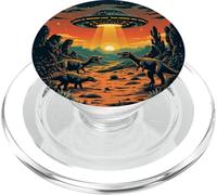 Platillo Volador Alien Lover, abducción de ovnis, Dinosaurio PopSockets PopGrip para MagSafe
