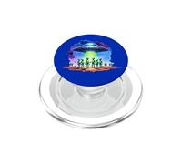 Platillo Volador Retro de ovnis, abducción alienígena, reunión de Ciencia ficción PopSockets PopGrip para MagSafe