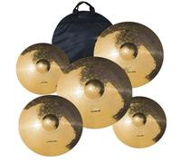 Platillos Batería De Platillos De Aleación 14 Hihats 16 Crash 18 Crashride 20inch Ride Plus Y Bolsa 5 Piezas Resistente A Impactos(Type1 5 pcs)