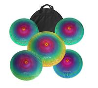 Platillos Crash Juego De Platillos Silenciosos Sombreros Altos De 14"Crash De 16"Crash De 18"Crash De 20"Platillo De Bajo Volumen Para Práctica De Batería De Paseo Más Una Bolsa Para Platillos(F)