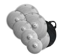 Platillos de Batería Juego De Platillos Silenciosos De Aleación, Paquete De Platillos De Bajo Volumen, 7 Uds. Con Bolsa Para Platillos Para Práctica De Batería (Color : Bright Silver)