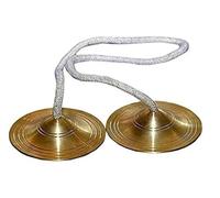 Platillos de mano hechos a mano de latón puro | Campanilla de campana | Jhaanj Arati | Canción Sankirtan | Puja Vraja | Adoración devoción Vrindavan Krishna (2.5 pulgadas) (dorado, 12 pares)