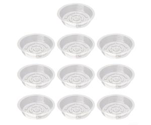 Platillos de plástico transparente compatibles con la mayoría de macetas de interior bandejas de goteo para gestión del agua y organización del espacio (10 pulgadas)