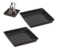 Platillos para macetas, plato cuadrado de drenaje para macetas, juego de 2 platillos de drenaje profundo para plantas, para casa, jardín, patio, invernadero, alféizar de ventana, balcón