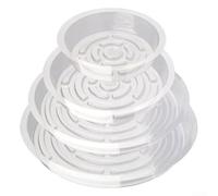 Platillos redondos transparentes, paquete de 24 para macetas para controlar el flujo de agua, evitar manchas y apoyar un crecimiento saludable (24 piezas + etiquetas para plantas)