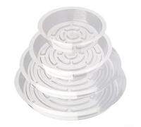 Platillos redondos transparentes, paquete de 24 para macetas para controlar el flujo de agua, evitar manchas y apoyar un crecimiento saludable (24 piezas)