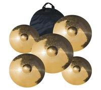 Platillos Retro Juego De Batería De Platillos De Aleación 14 Hihats 16 Crash 18 Crashride 20 Ride Con Bolsa Para Platillos 5 Piezas(5 pcs Bright Golden)
